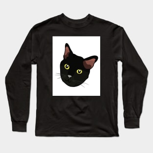 Black Cat Portrait Long Sleeve T-Shirt